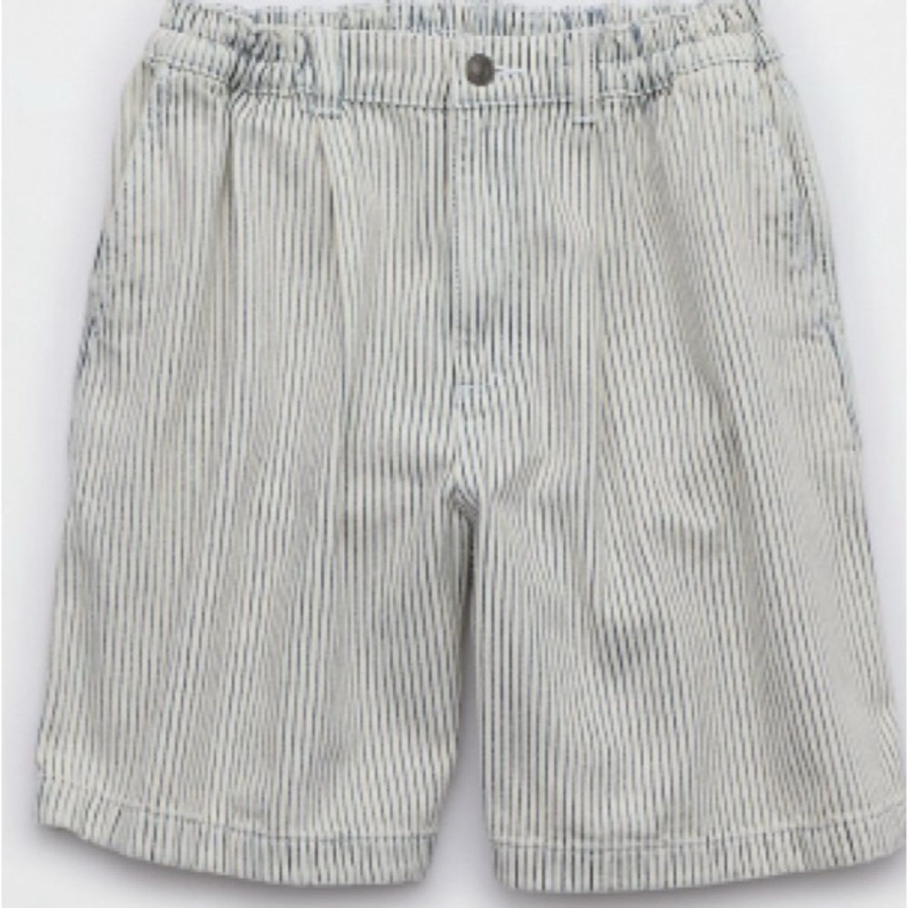 Aerie White and Blue Bermuda Shorts Relaxed Fit